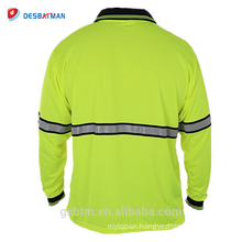 2018 New 1 Chest Pocket High Visibility Reflective Clothes Security uniform Long Sleeve Hi Vis Polo Shirts